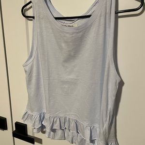 Free People cotton hem ruffled sleeveless tank NWOT
